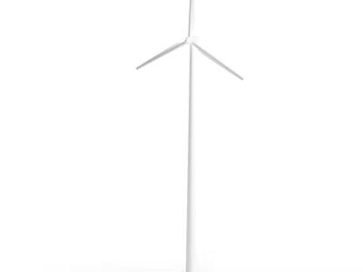 Wind Turbine Industrial Equipment With Tall Tower And Rotating Blades For Renewable Energy 3d model