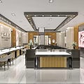 Modern Jewelry Store Interior Featuring Glass Display Cases Mirrored Walls And Elegant Lighting