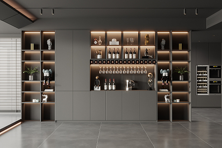 Modern Wine Cabinet 3d model