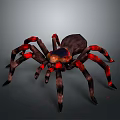 Detailed 3D Render of Spider With Red Glowing Legs and Dark Body