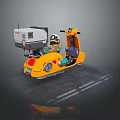 Stylish Yellow Motorcycle With DK Logo Rear Mounted Projector And Decorative Elements 3d model
