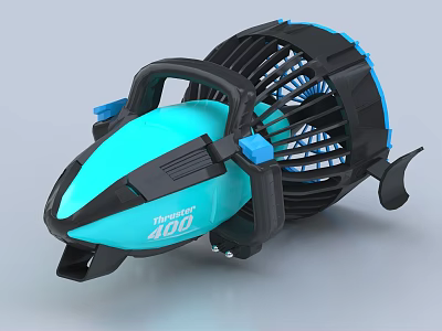 Turboprop 400 Underwater Scooter with Blue and Black Design for Water Activities 3d model