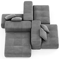 Gray Modular Sectional Sofa With Plush Cushions For Modern Living Space 3d model
