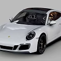 White Porsche Two Door Sports Car with Black Roof Sleek Design and Black Wheels