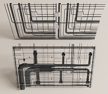 Industrial wind pipe ceiling pipe ceiling 3d model