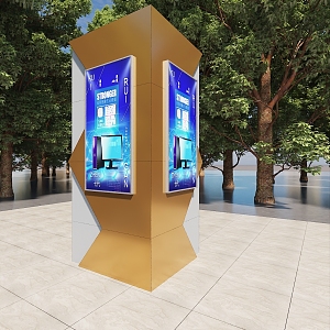 Shopping Mall Package Column Effect Diagram Gate Column Effect Diagram Modeling Column Effect Diagram 3d model