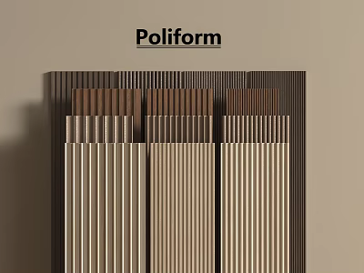 Poliform Modern Striped Wall Panels With Layered Design And Various Colors 3d model