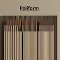 Poliform Modern Striped Wall Panels With Layered Design And Various Colors