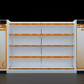 White And Orange Retail Display Shelves With Multiple Layers For Product Placement 3d model