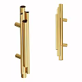 Modern Gold Wall Lamp With Vertical Metal Tube Structure For Interior Design
