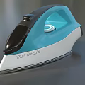Modern Electric Iron in Blue and White Design with Sleek Handle for Daily Household Use