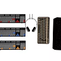 Keyboard glow keyboard headset 3d model