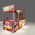 Roast Duck Retail Stall With Red Frame Transparent Display Case And Signage