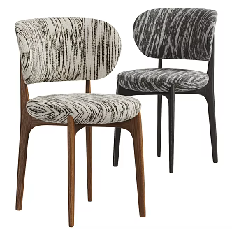 Middle Ancient Style Single Chair Single Chair Dining Chair Fabric Dining Chair 3d model