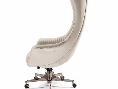Modern High Back Leather Office Chair With Comfortable Cushion And Rolling Casters 3d model