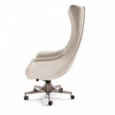 Modern High Back Leather Office Chair With Comfortable Cushion And Rolling Casters 3d model