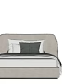 Modern Light Luxury Single Bed with Upholstered Headboard and Soft Bedding