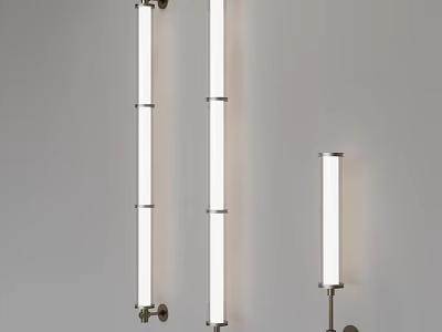Modern Wall Lamps With Sleek Vertical Design And Metal Frame Fixtures 3d model