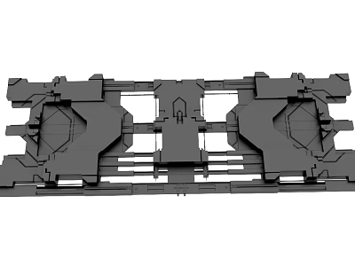 Mechanical Structure Component With 3D Designed Metal Frame And Holes 3d model