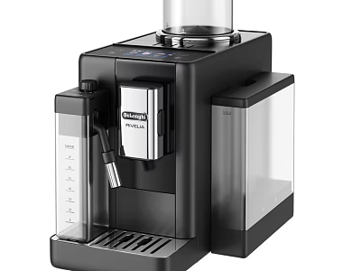 Delonghi Primadonna Black Coffee Machine With Transparent Water Tank And Built In Grinder 3d model