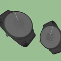 Modern Black Watch with Minimalist Design Round Dial Wavy Texture and Simple Hands