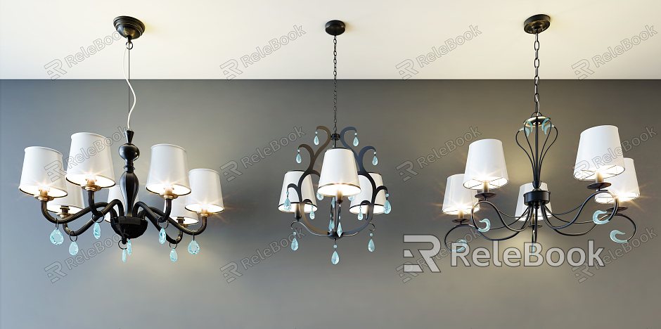 Simple European chandelier fashion simple metal chandelier combination model