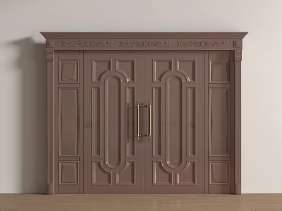 Modern double-door copper villa with large entrance, large red copper and large split 3d model