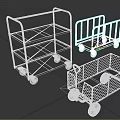 Three Different Types of Utility Carts With Wooden Shelves Metal Frames and Wheels