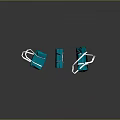 Blue Geometric Handbags With White Straps Set of Three Modern Fashion Accessories