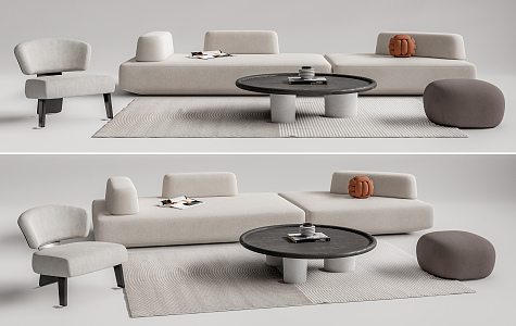 Modern Sofa Coffee Table Combination Multiplayer Sofa Coffee Table Combination 3d model