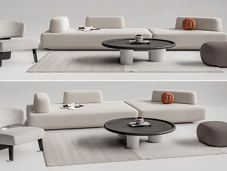 Modern Sofa Coffee Table Combination Multiplayer Sofa Coffee Table Combination 3d model