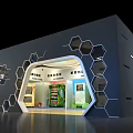 Vatti Smart Living Hall Exhibition Booth With Hexagonal Design And Display Area