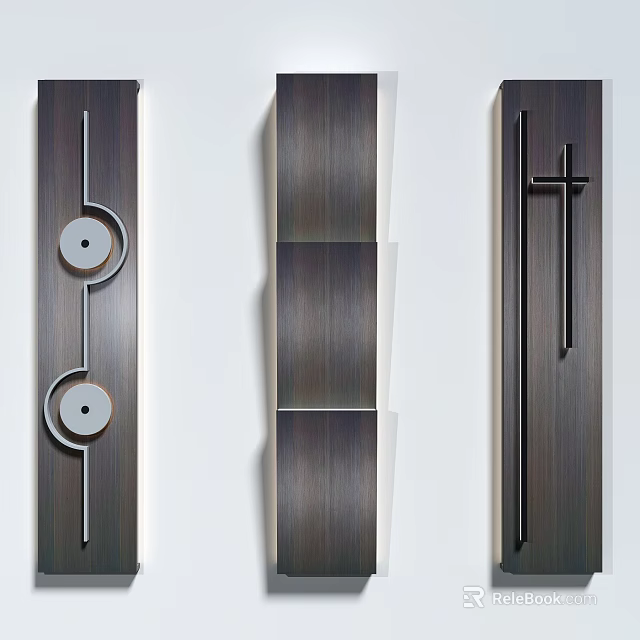 Modern Wall Lamp Designs With Circular Accents And Linear Metal Frames 3d model