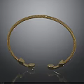 Golden Circular Electronic Appliance Headband With Coiled Texture On Black Background