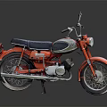 Red Classic Motorcycle With Black Seat Chrome Accents Shiny Engine And Sleek Vintage Design