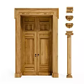 Modern double door double door 3d model