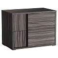 Modern Wooden Bedside Table With Dark Wood Grain And Two Drawers Storage Design