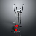 Elliptical Machine for Home Daily Fitness with Digital Display Black Frame and Red Pedals