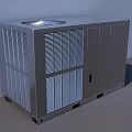 Industrial Metal HVAC Unit With Grille Structure And Top Ventilation Component 3d model
