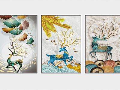 Modern Animal Painting Decorative Painting model