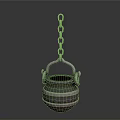 Traditional Hanging Decorative Pot with Metal Chain for Daily Household Use