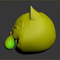 Happy Yellow Cat Emoji With Smiling Face And Blue Tears 3D Rendering