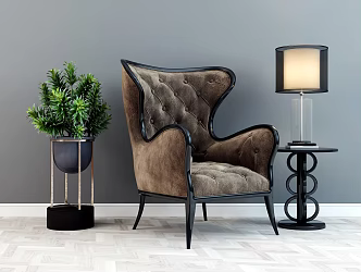 Jane European Sofa Chair 3d model