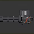 Powerful Gatling Gun Weapon With Multiple Metal Barrels Hand Grip And Trigger Mechanism