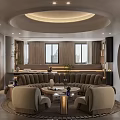Modern Conference Room Interior With Cozy Sofas And Wooden Bookshelves