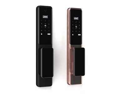 Smart Electronic Door Handle With Black And Rose Gold Intelligent Design Features 3d model