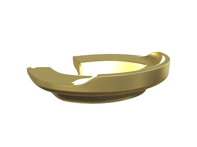 Golden Ring Shaped Component With Notched Edge And Smooth Surface 3d model