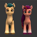 Colorful Toy Pony Characters With Different Colored Manes Bodies And Details
