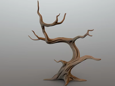 Withered Tree With Twisted Trunk Unique Branches And Natural Texture Structure 3d model