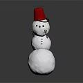 Cute Snowman Figure With Red Hat Stick Arms And Coal Eyes